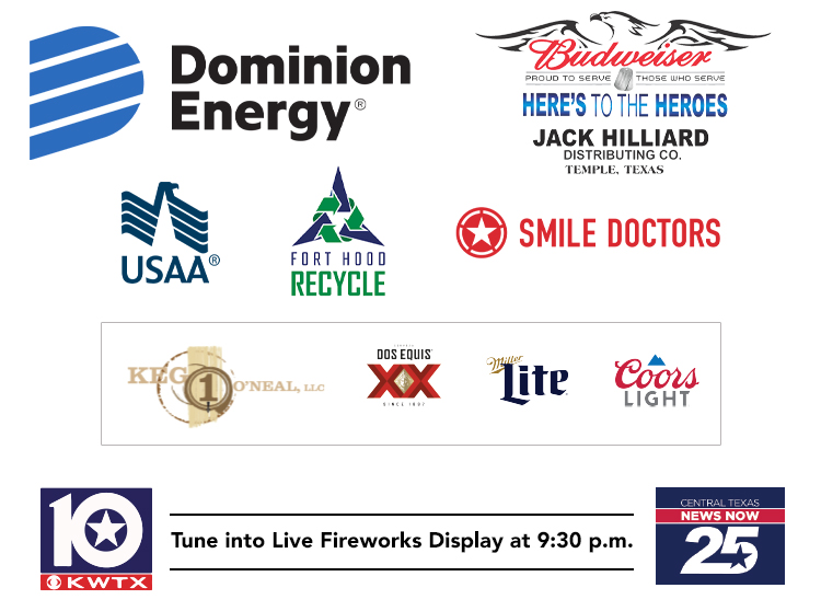 Dominion Energy, Jack Hilliard Distributing Budweiser, USAA, Fort Hood Recycle, Smile Doctors